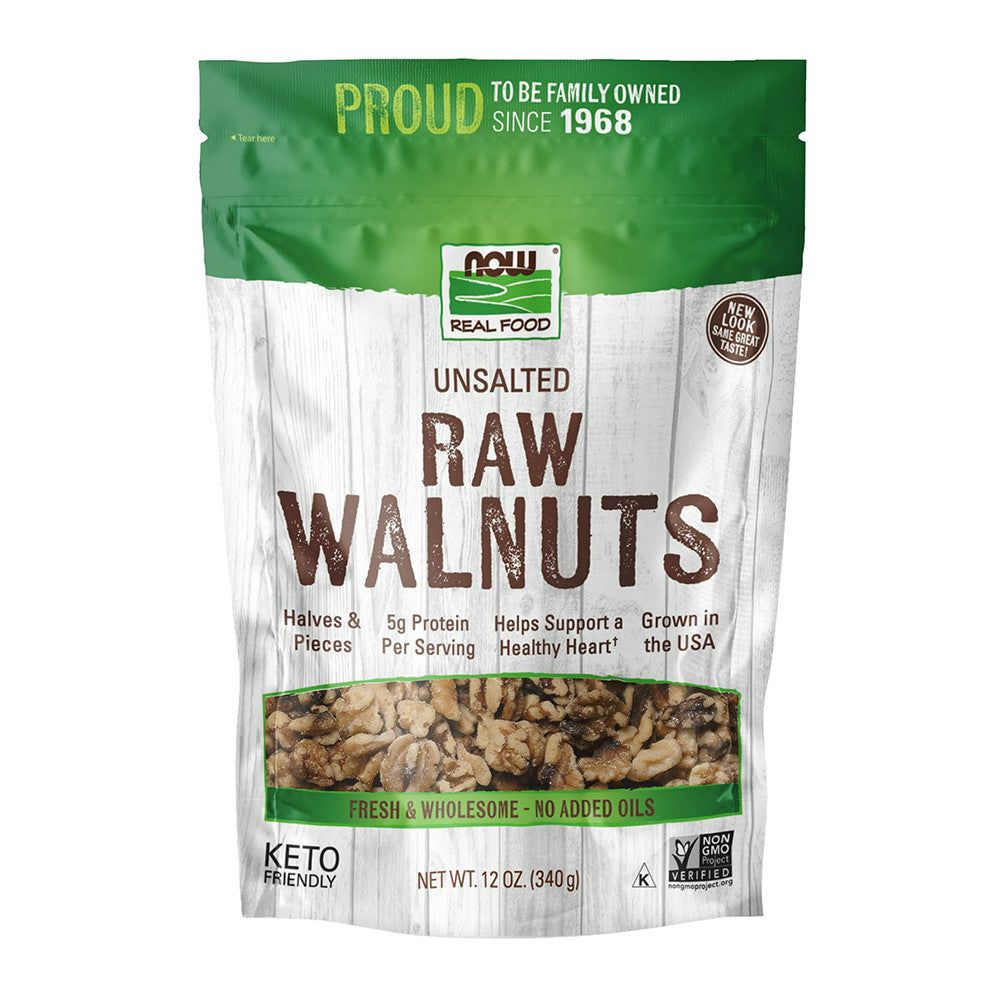 Now Foods Unsalted Raw Wallnuts, 12 Oz